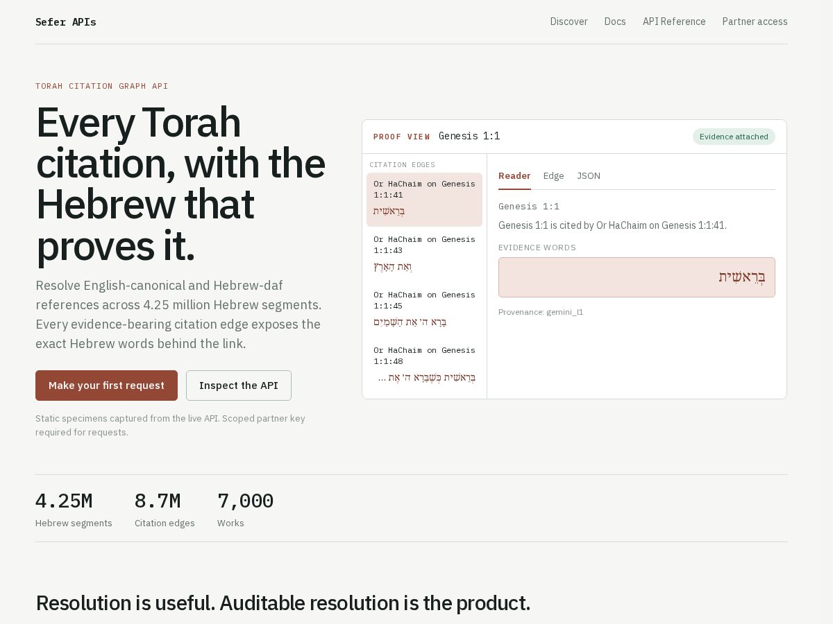 Landing-page snapshot of sefergraph.com
