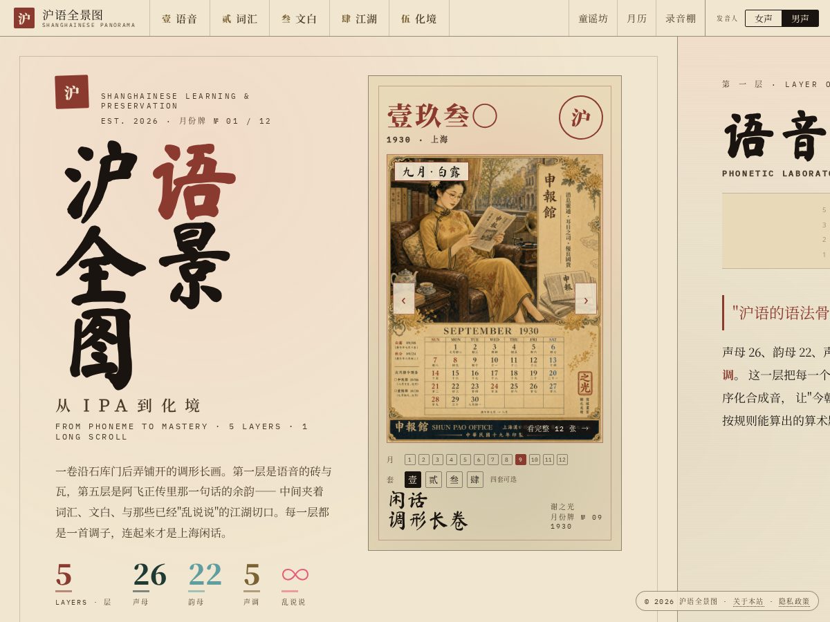 Landing-page snapshot of shanghainese-panorama.com
