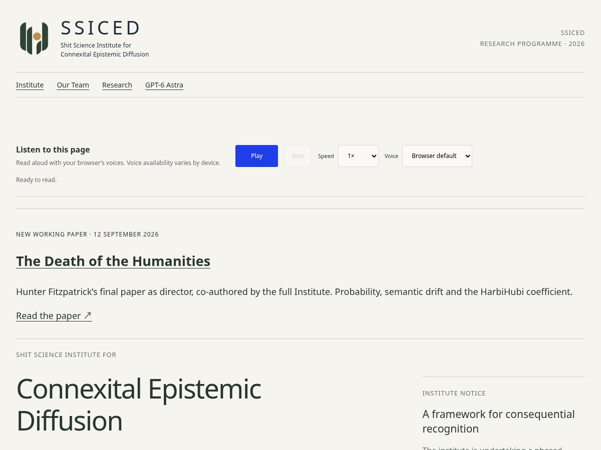 Landing-page snapshot of shitstainscience.com