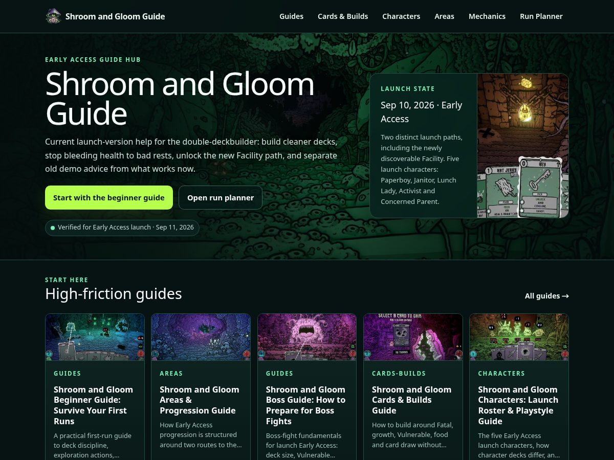Landing-page snapshot of shroomandgloom.site