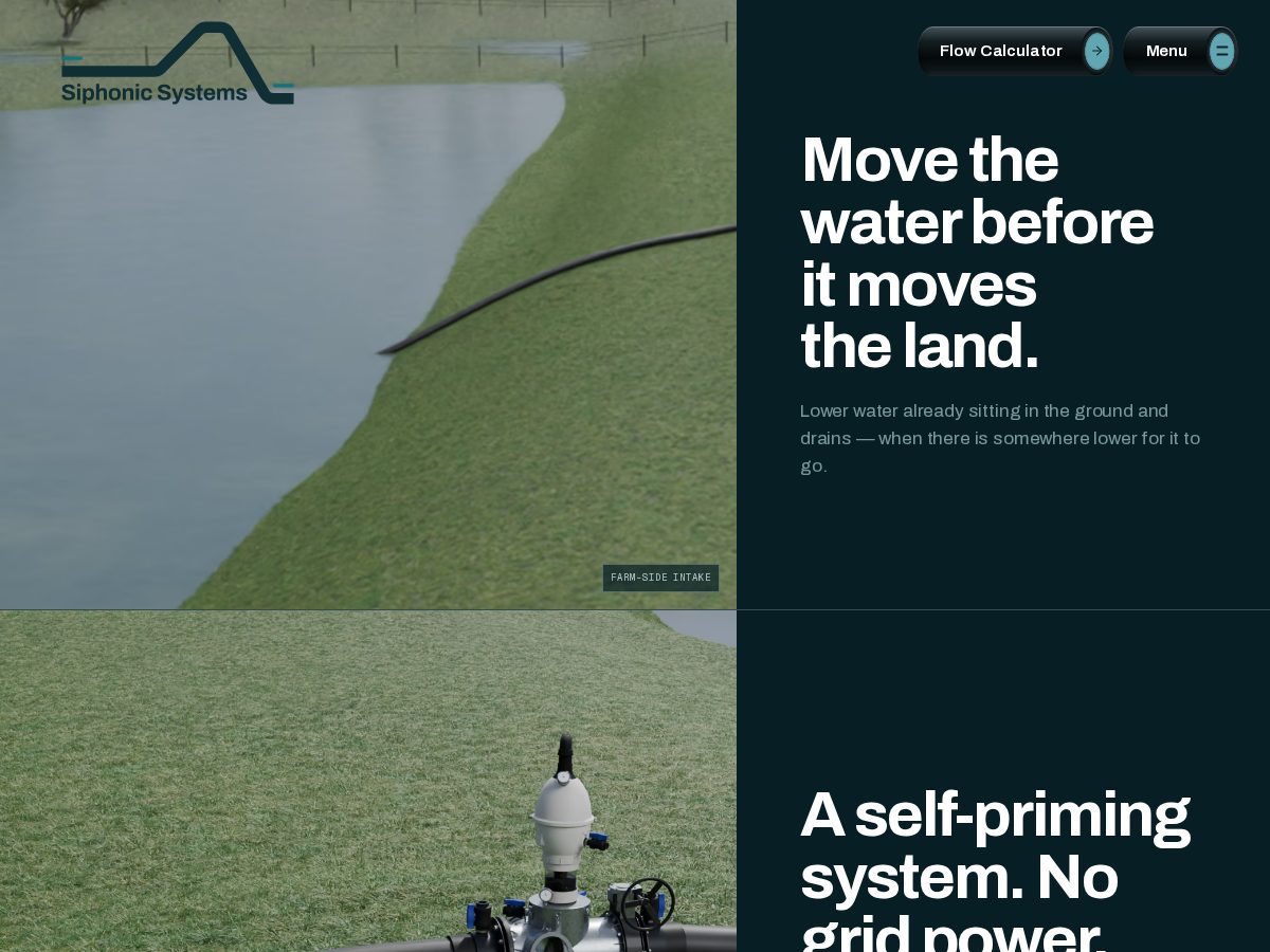 Landing-page snapshot of siphonic.systems