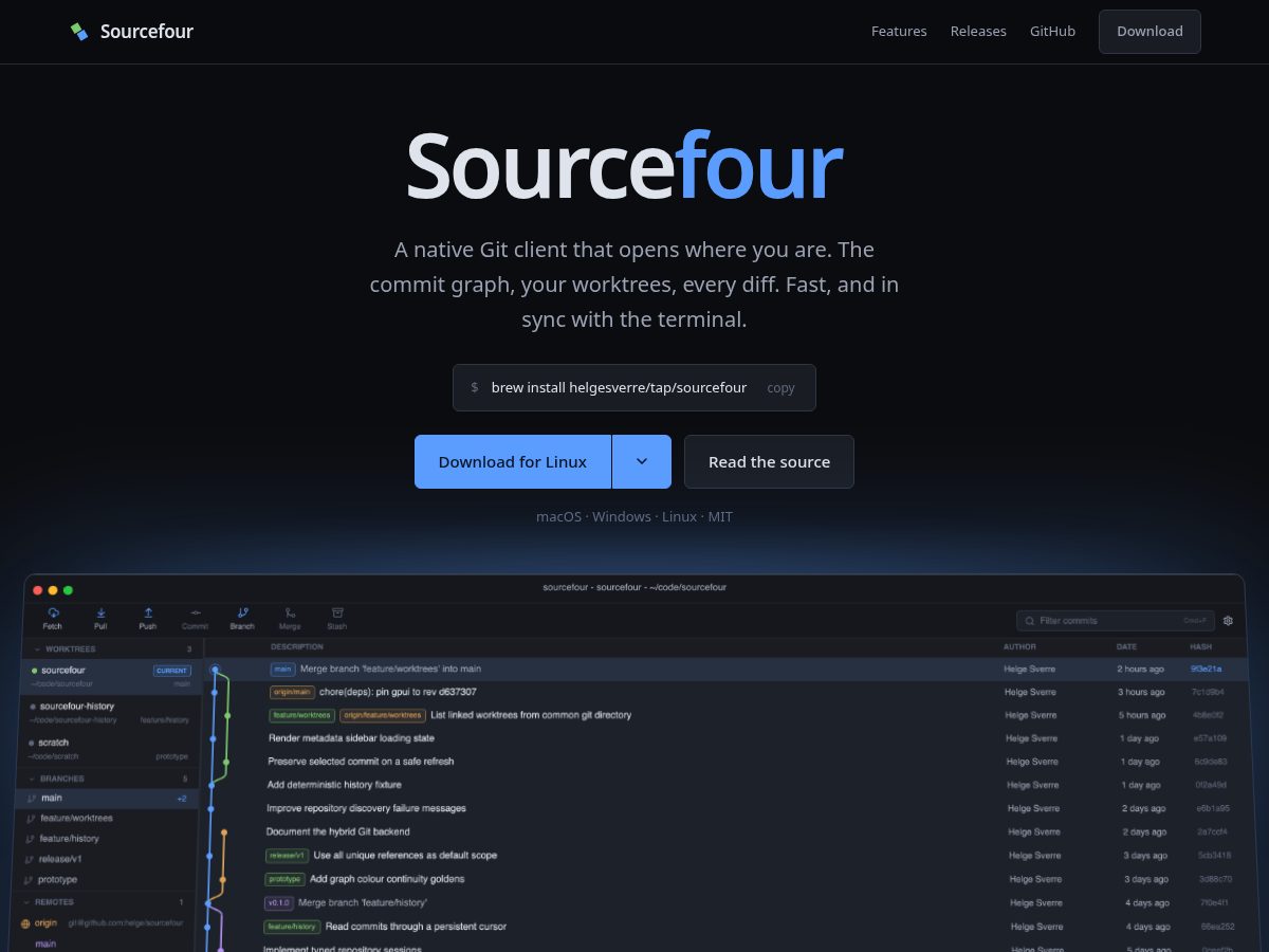 Landing-page snapshot of sourcefour.dev