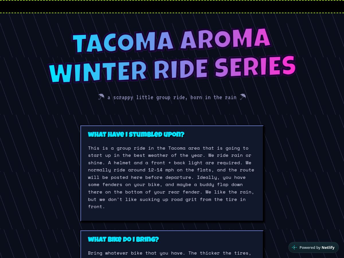 Landing-page snapshot of tacomaaromacc.xyz