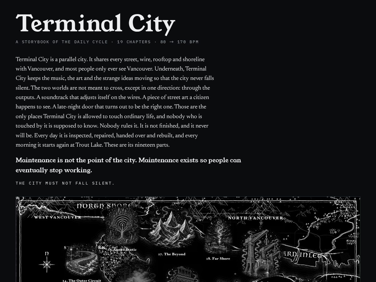 Landing-page snapshot of terminalcity.music