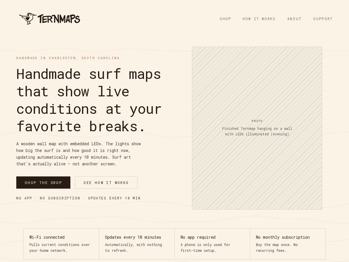 Landing-page snapshot of ternmaps.surf