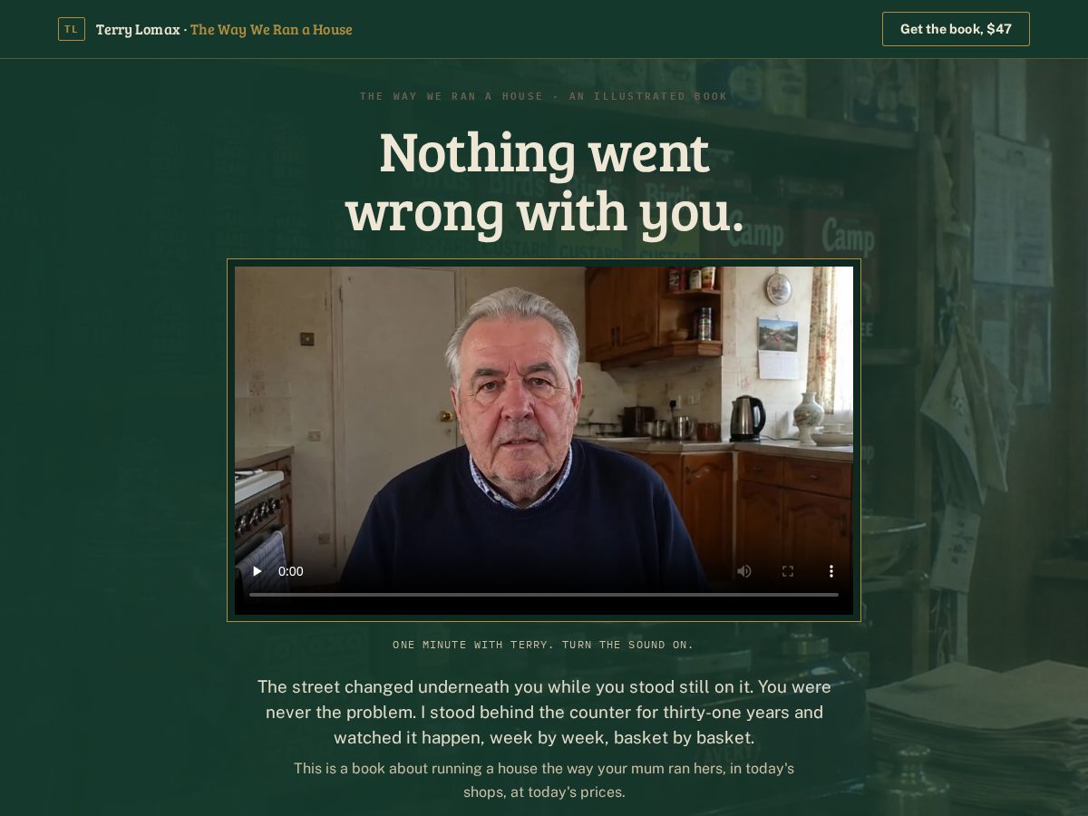 Landing-page snapshot of terrylomax.com