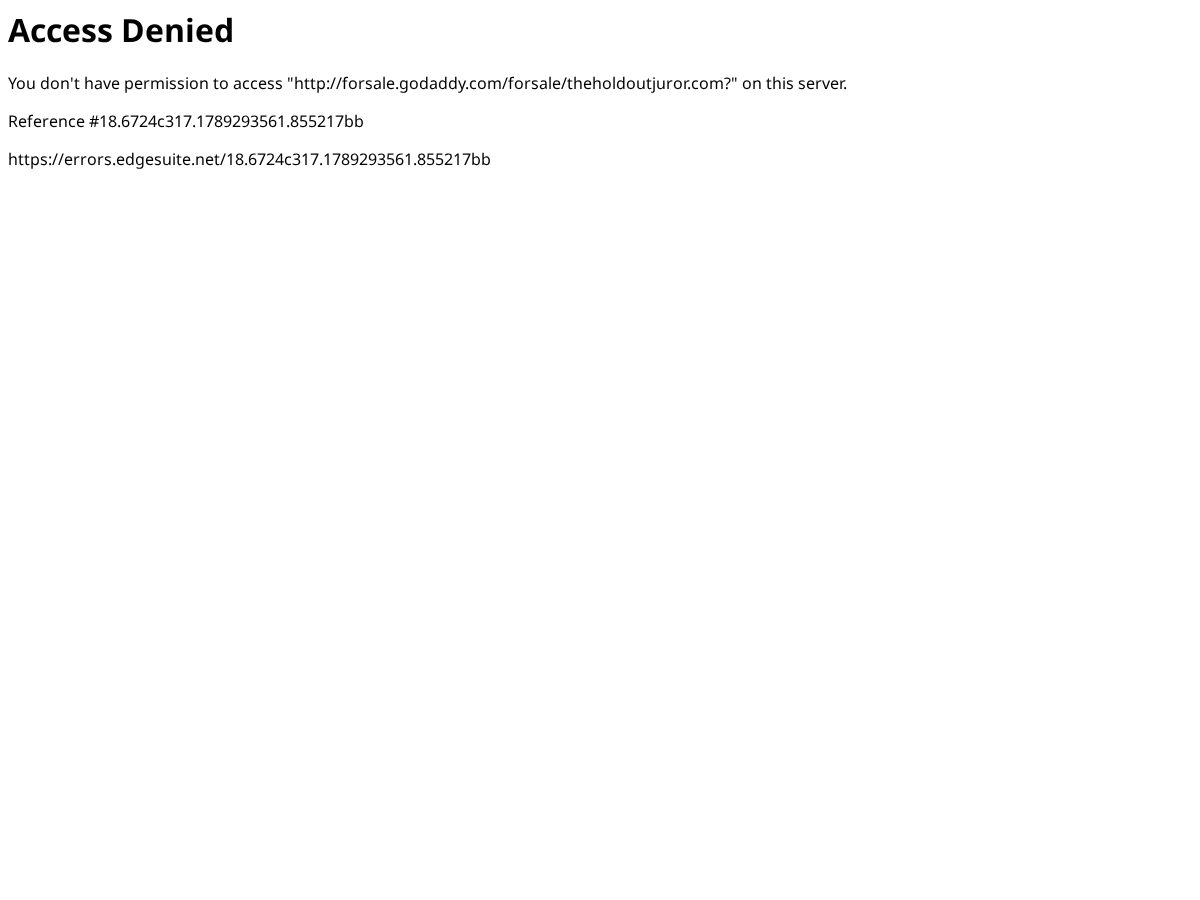 Landing-page snapshot of theholdoutjuror.com