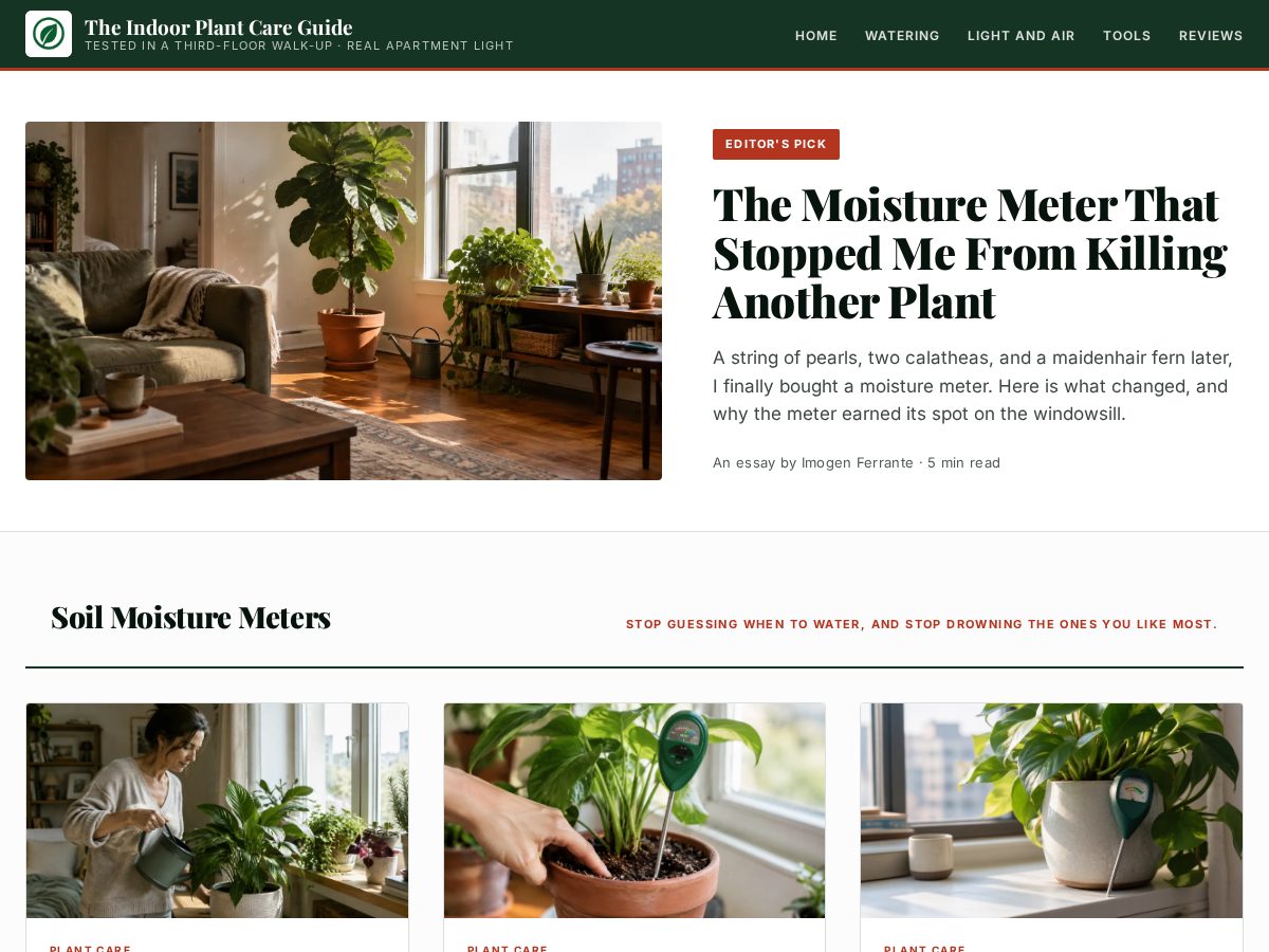 Landing-page snapshot of theindoorplantcare.com