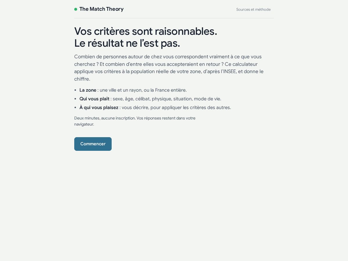 Landing-page snapshot of thematchtheory.date