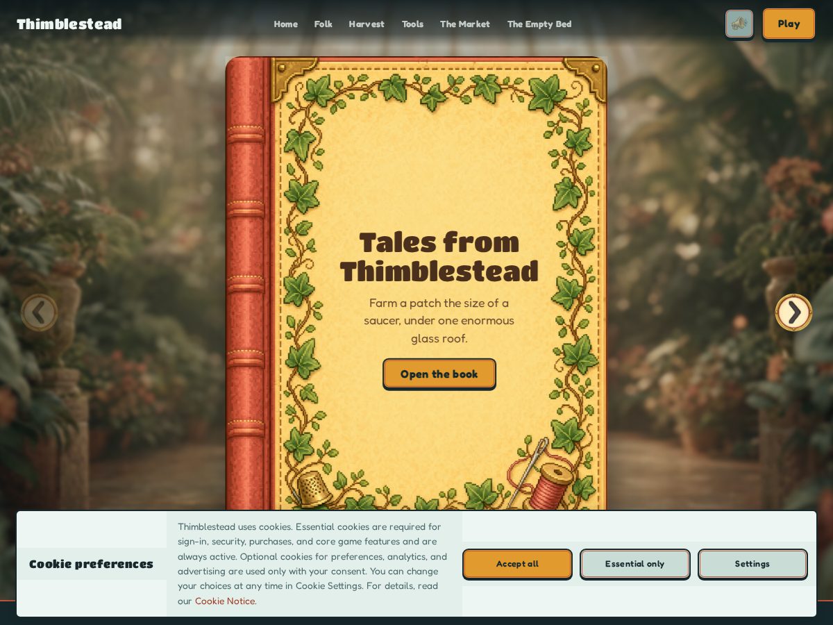 Landing-page snapshot of thimble-stead.com