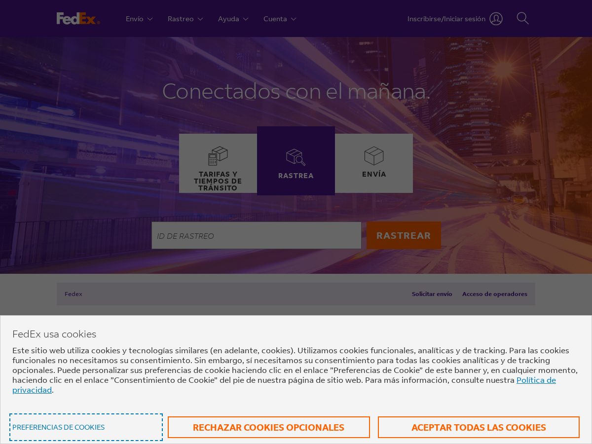 Landing-page snapshot of trackingfedex.com