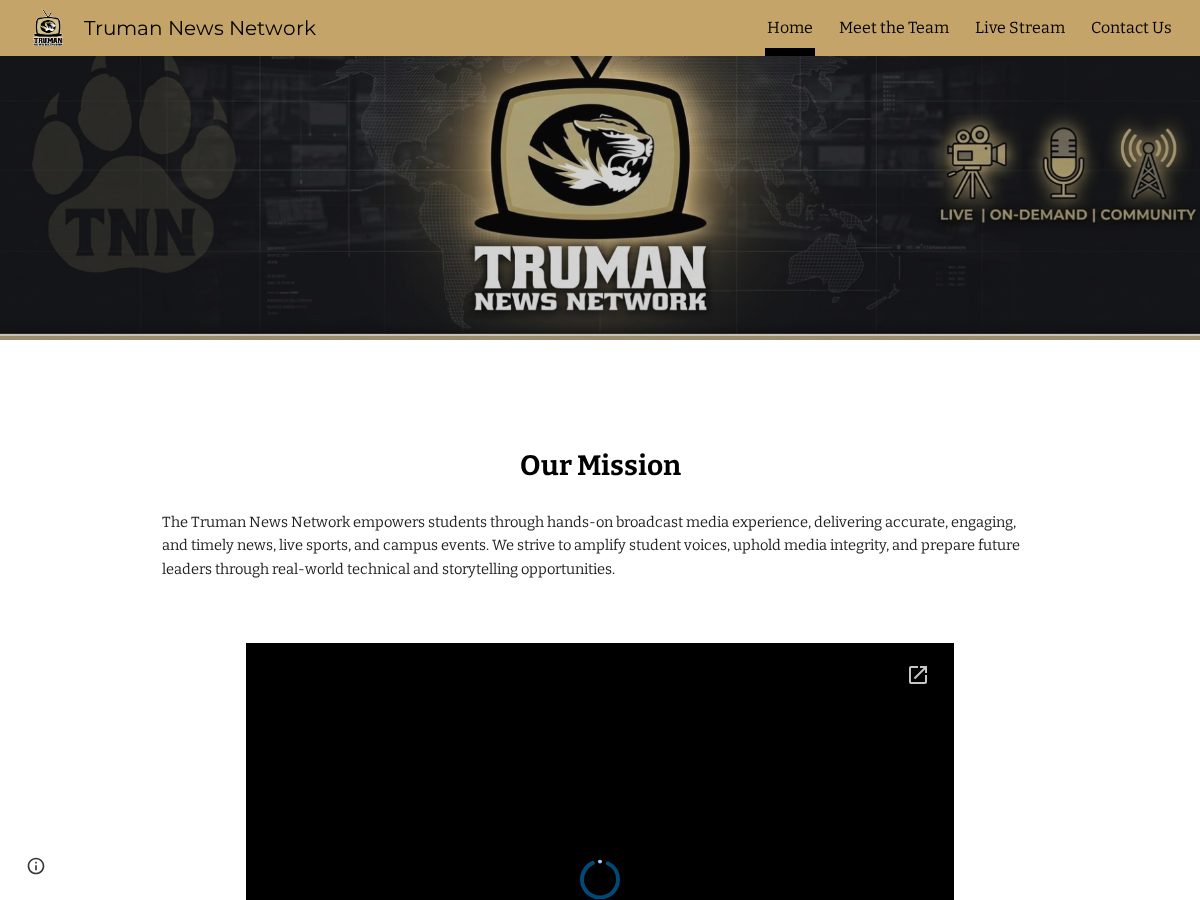 Landing-page snapshot of trumannewsnetwork.com