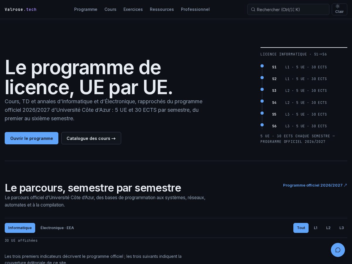 Landing-page snapshot of valrose.tech