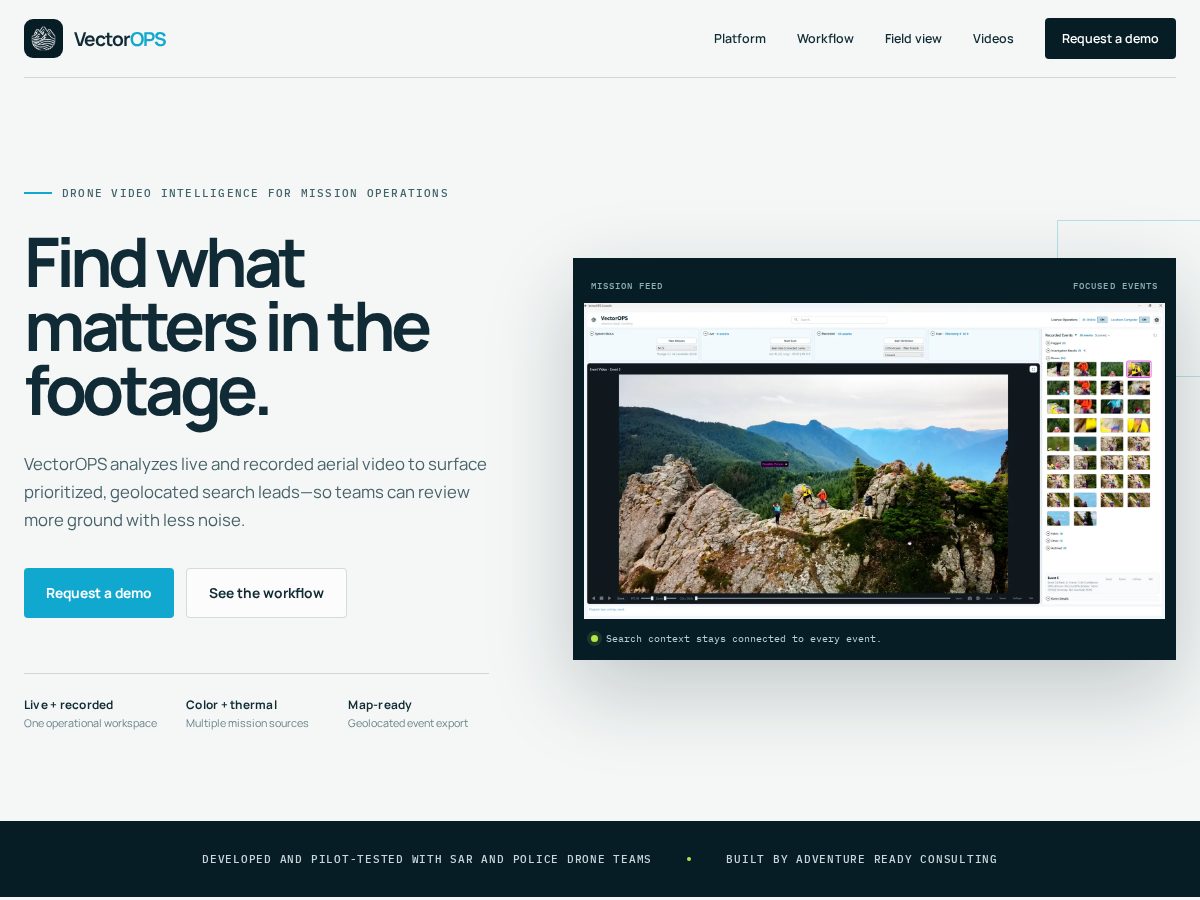 Landing-page snapshot of vectoropssolutions.com