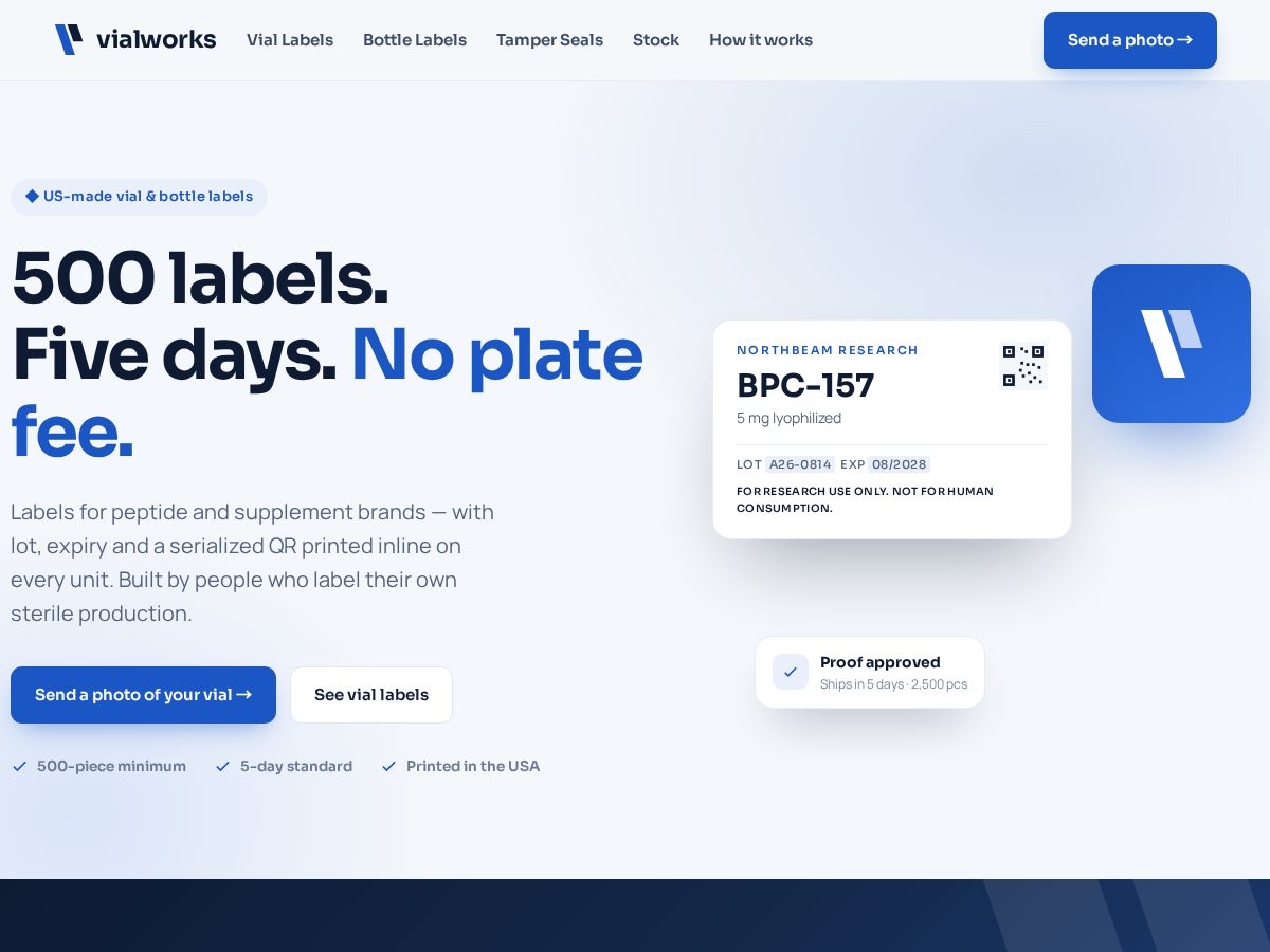 Landing-page snapshot of vialworks.net