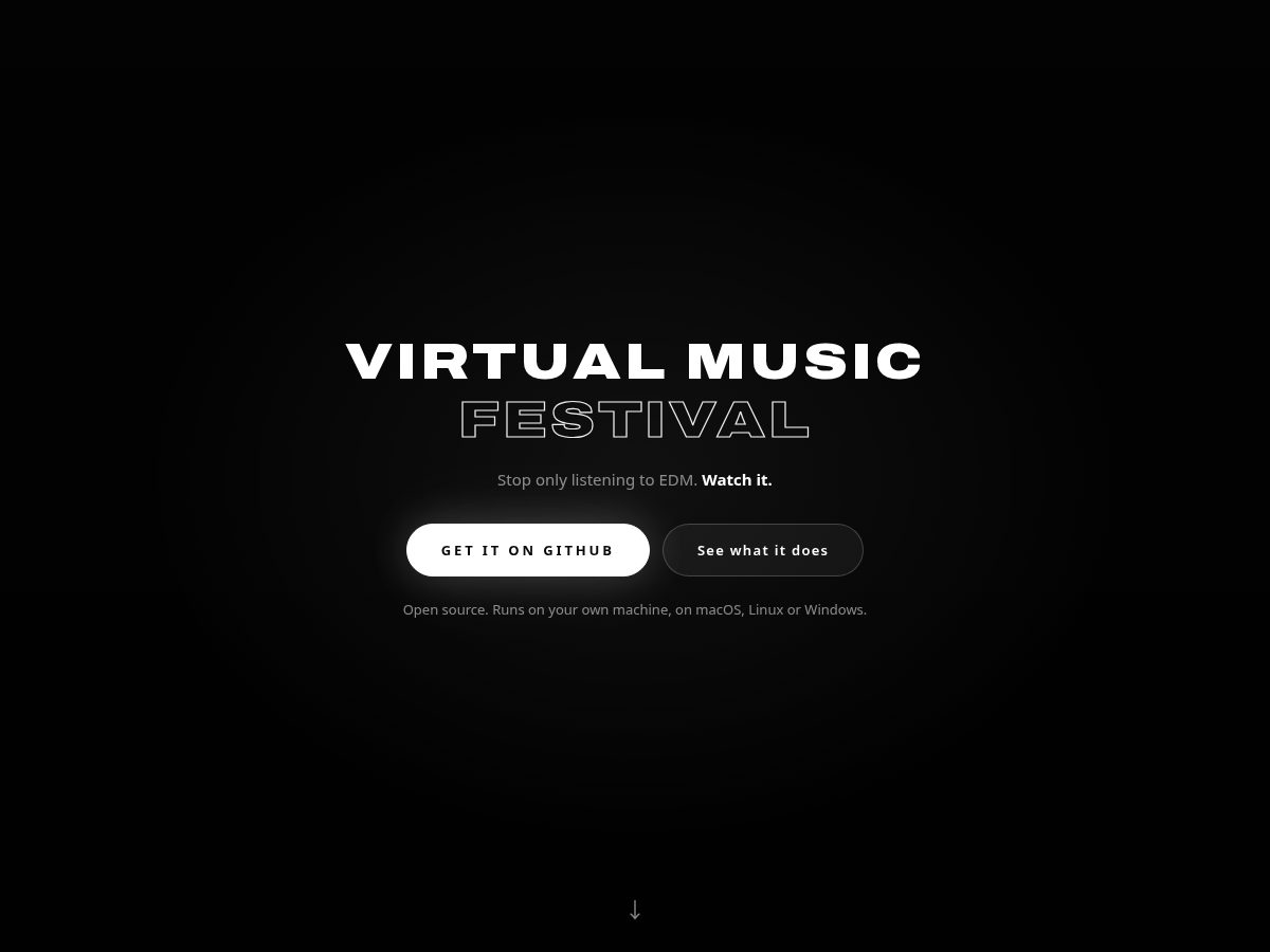 Landing-page snapshot of virtualmusicfestival.live