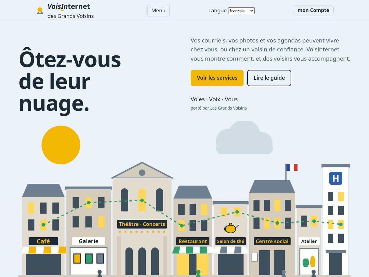 Landing-page snapshot of voisinternet.com