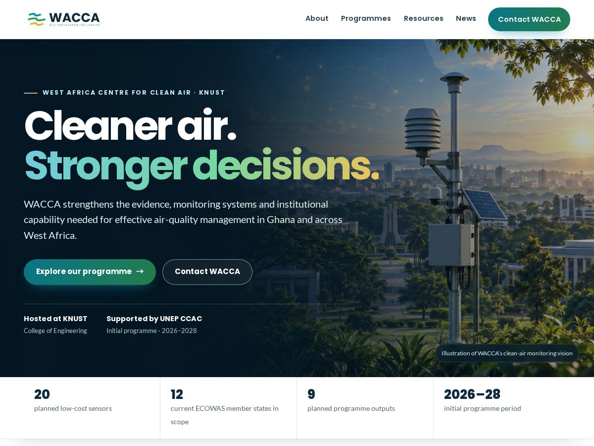 Landing-page snapshot of waccaknust.org
