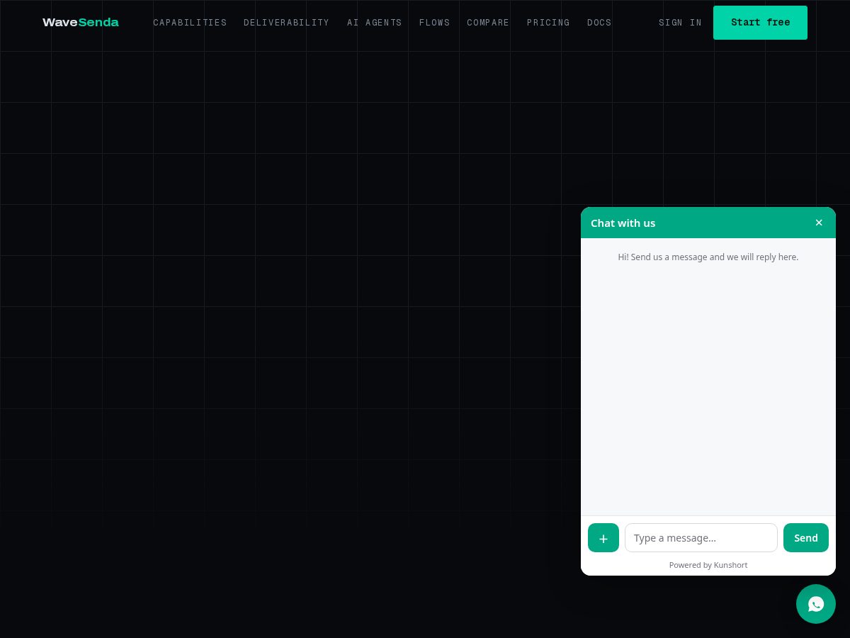Landing-page snapshot of wavesenda.com