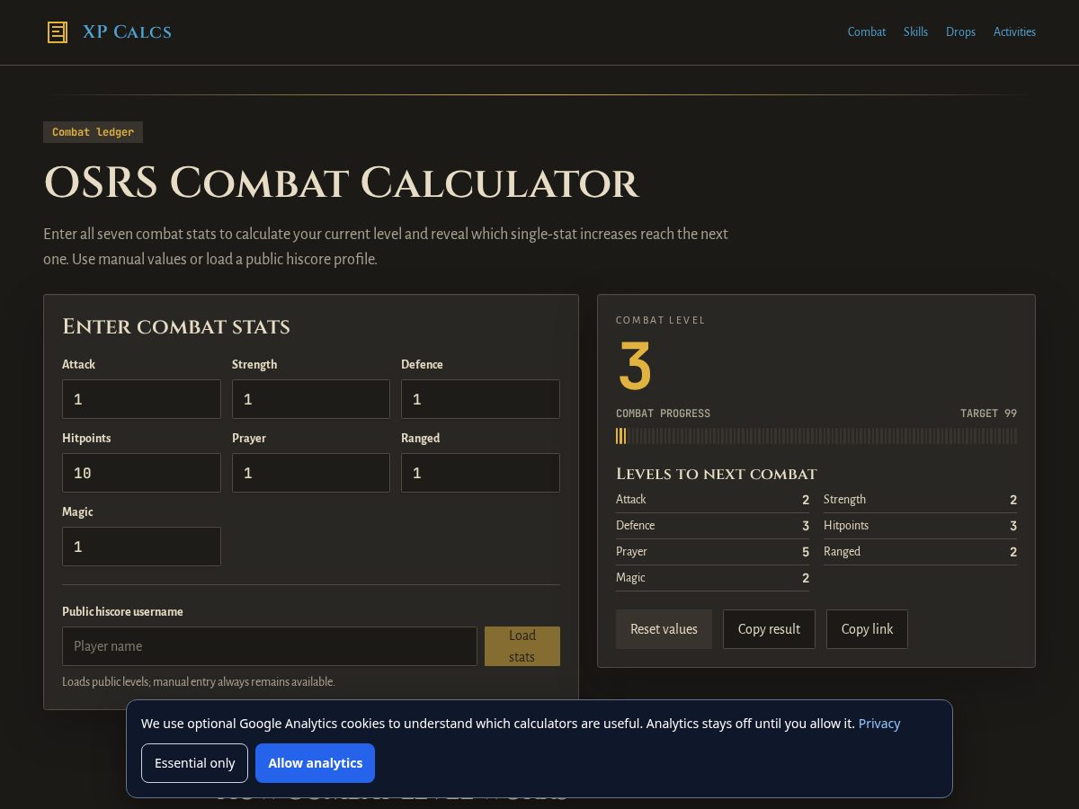 Landing-page snapshot of xpcalcs.com