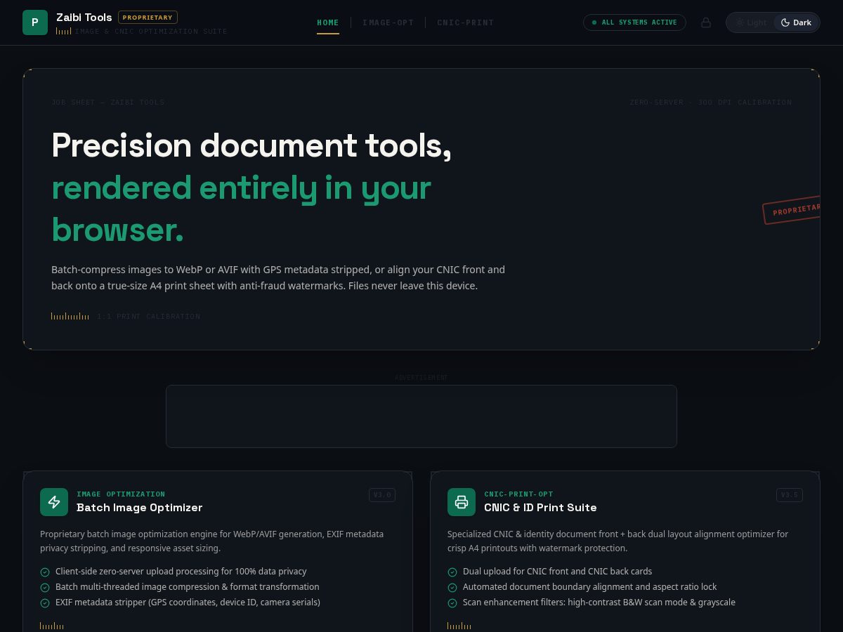 Landing-page snapshot of zaibitools.com