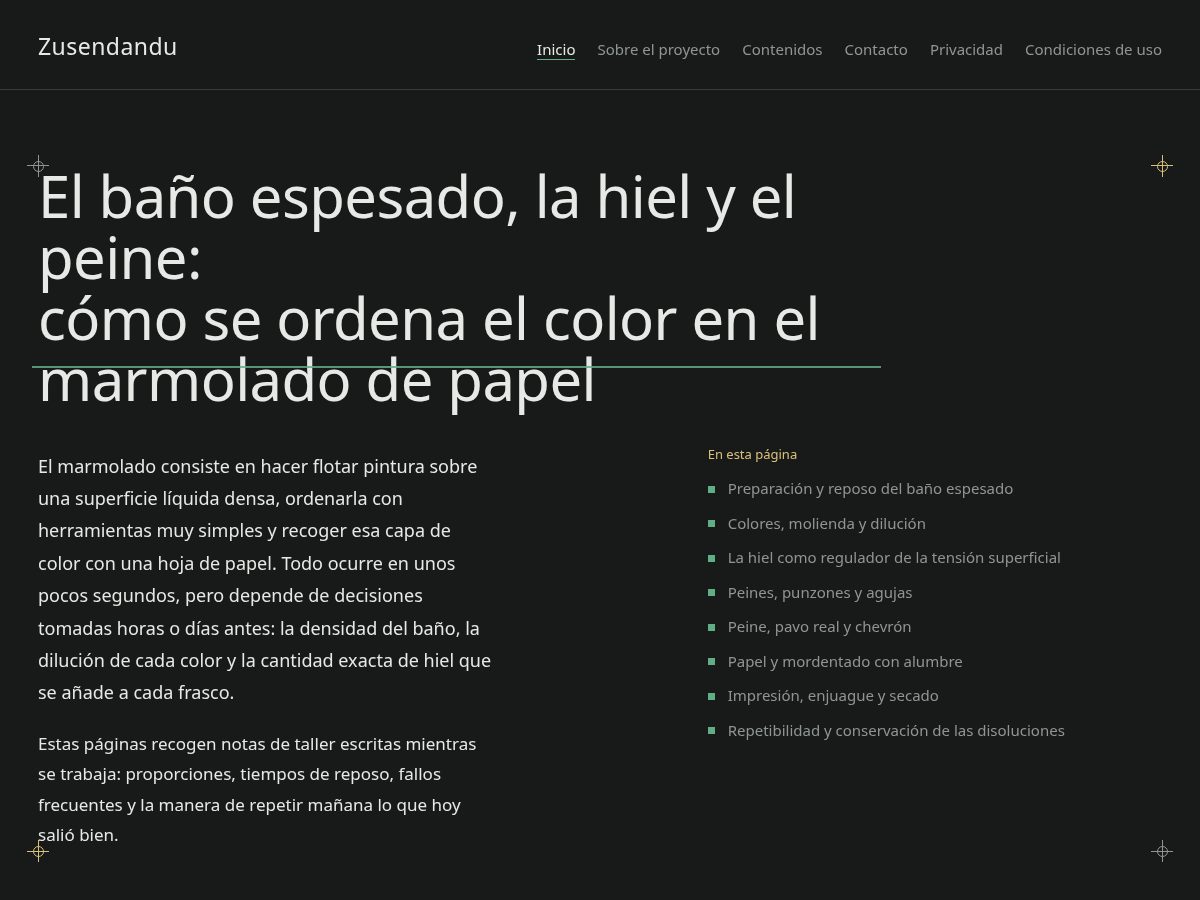 Landing-page snapshot of zusendandu.world