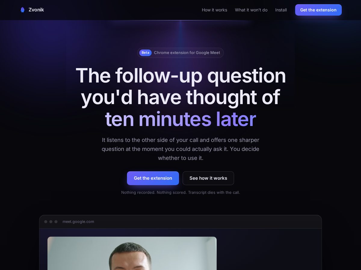 Landing-page snapshot of zvonik.live