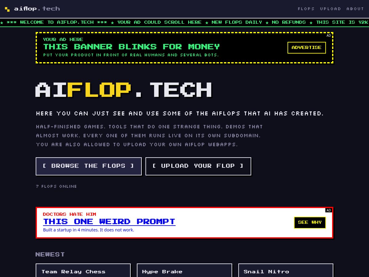 Landing-page snapshot of aiflop.tech