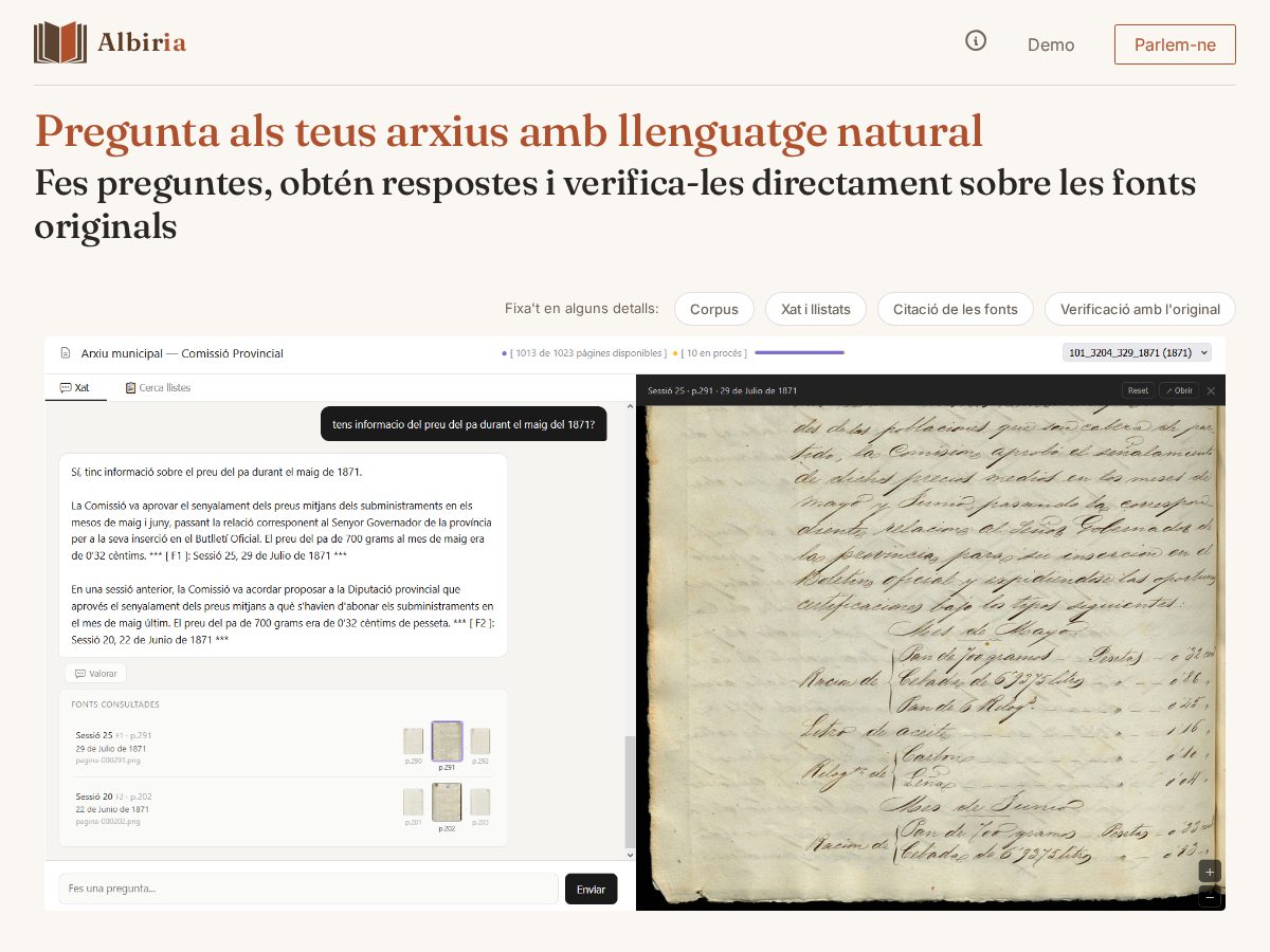 Landing-page snapshot of albiria.cat