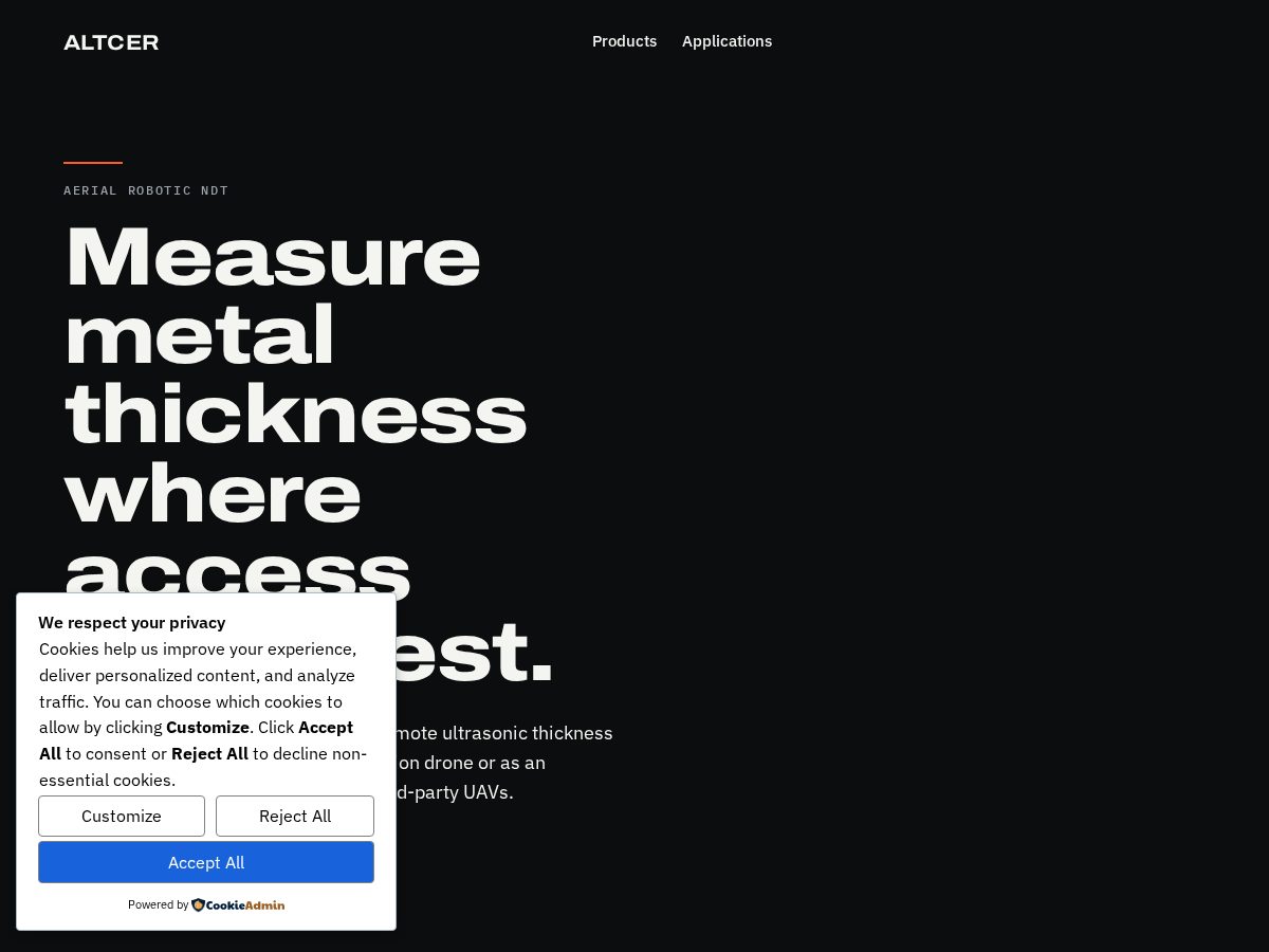 Landing-page snapshot of altcer.com