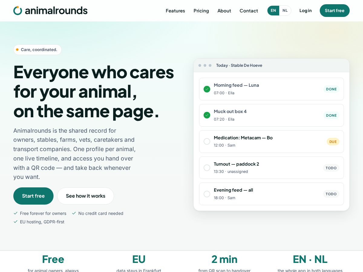 Landing-page snapshot of animalrounds.com