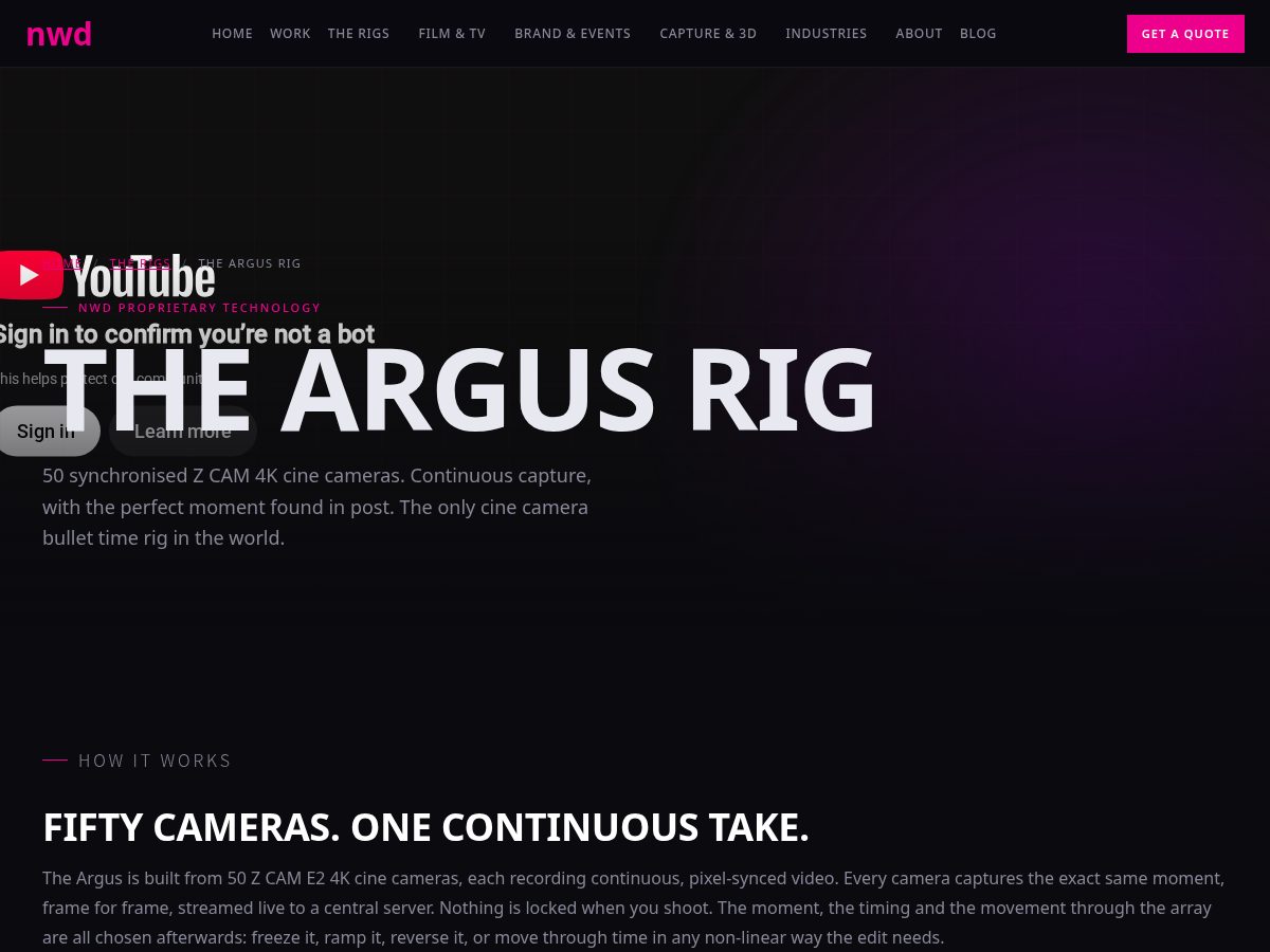 Landing-page snapshot of argusrig.com