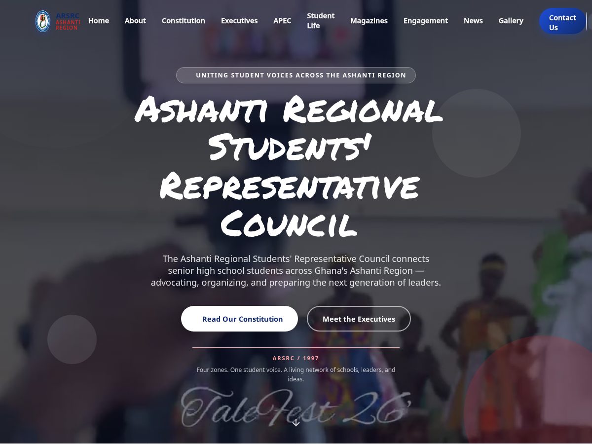 Landing-page snapshot of ashsrc.org
