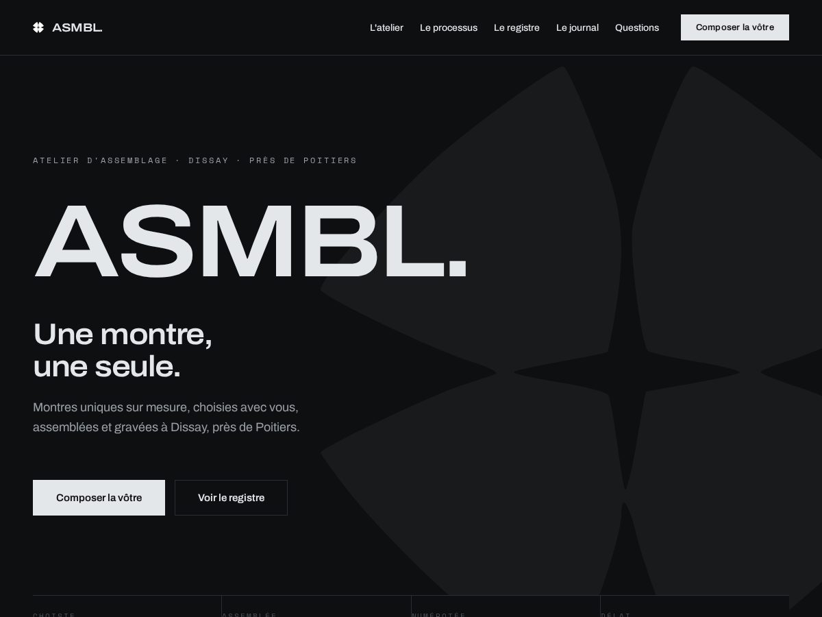 Landing-page snapshot of asmbl.watch