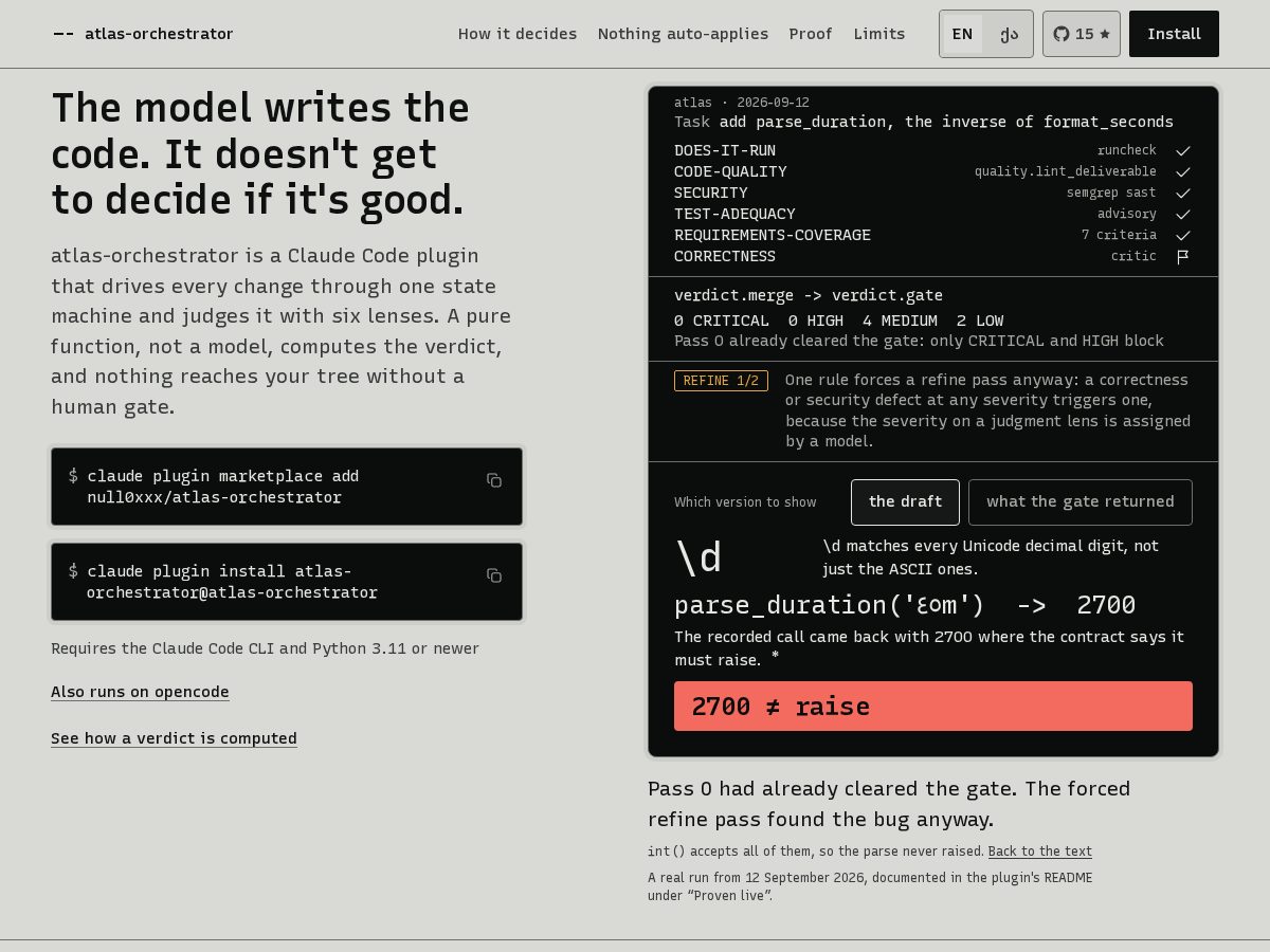 Landing-page snapshot of atlasorchestrator.online