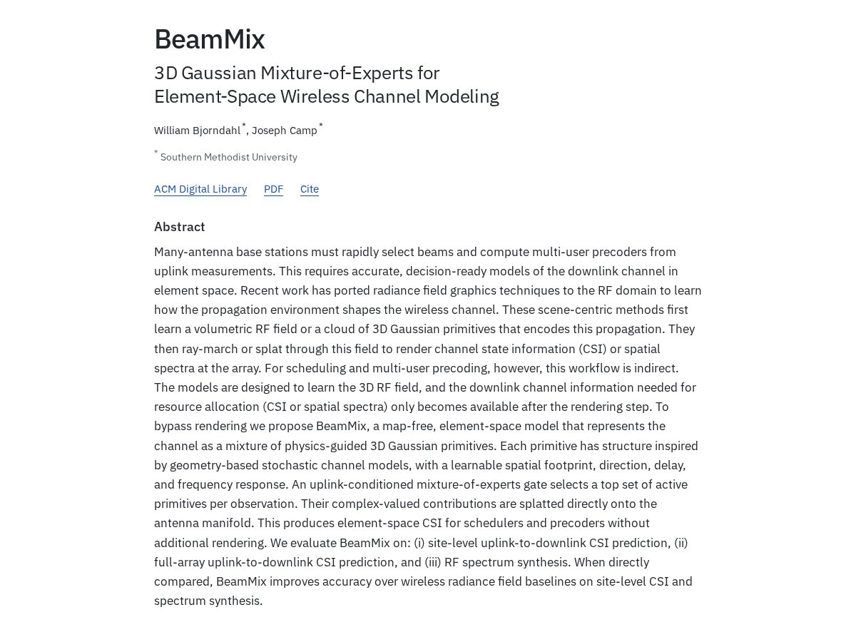 Landing-page snapshot of beammix.net