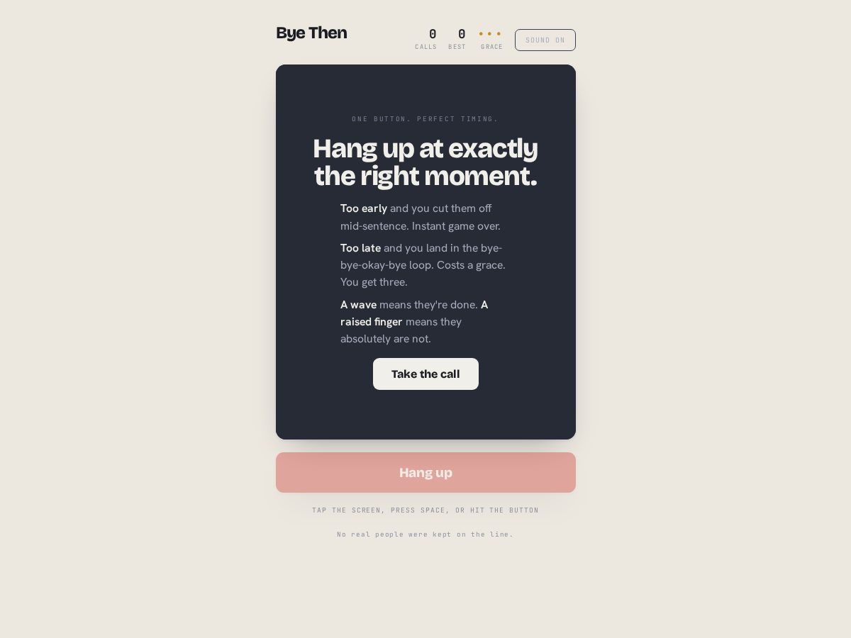 Landing-page snapshot of byethen.fun
