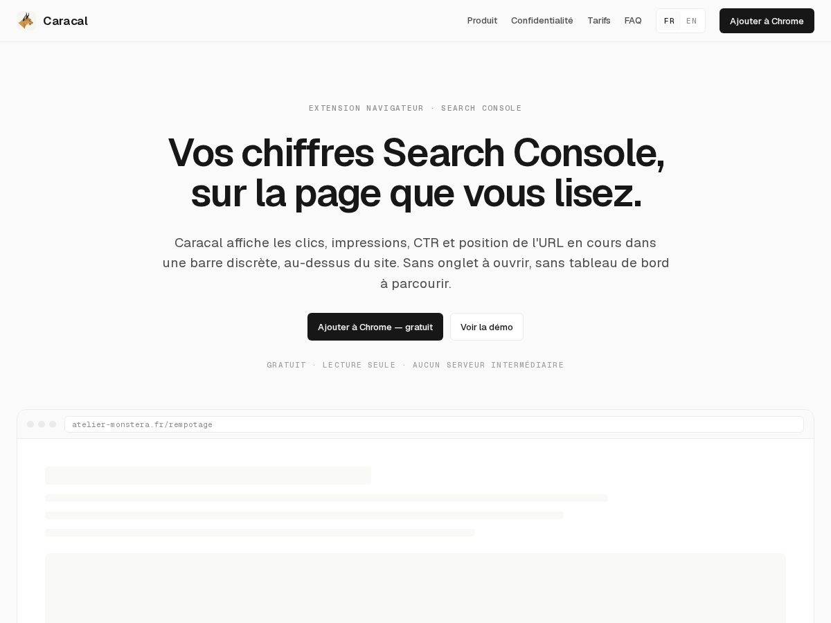 Landing-page snapshot of caracal-search.com