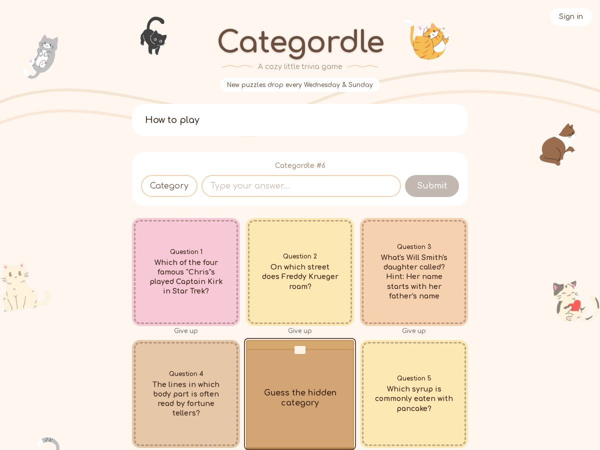 Landing-page snapshot of categordle.app