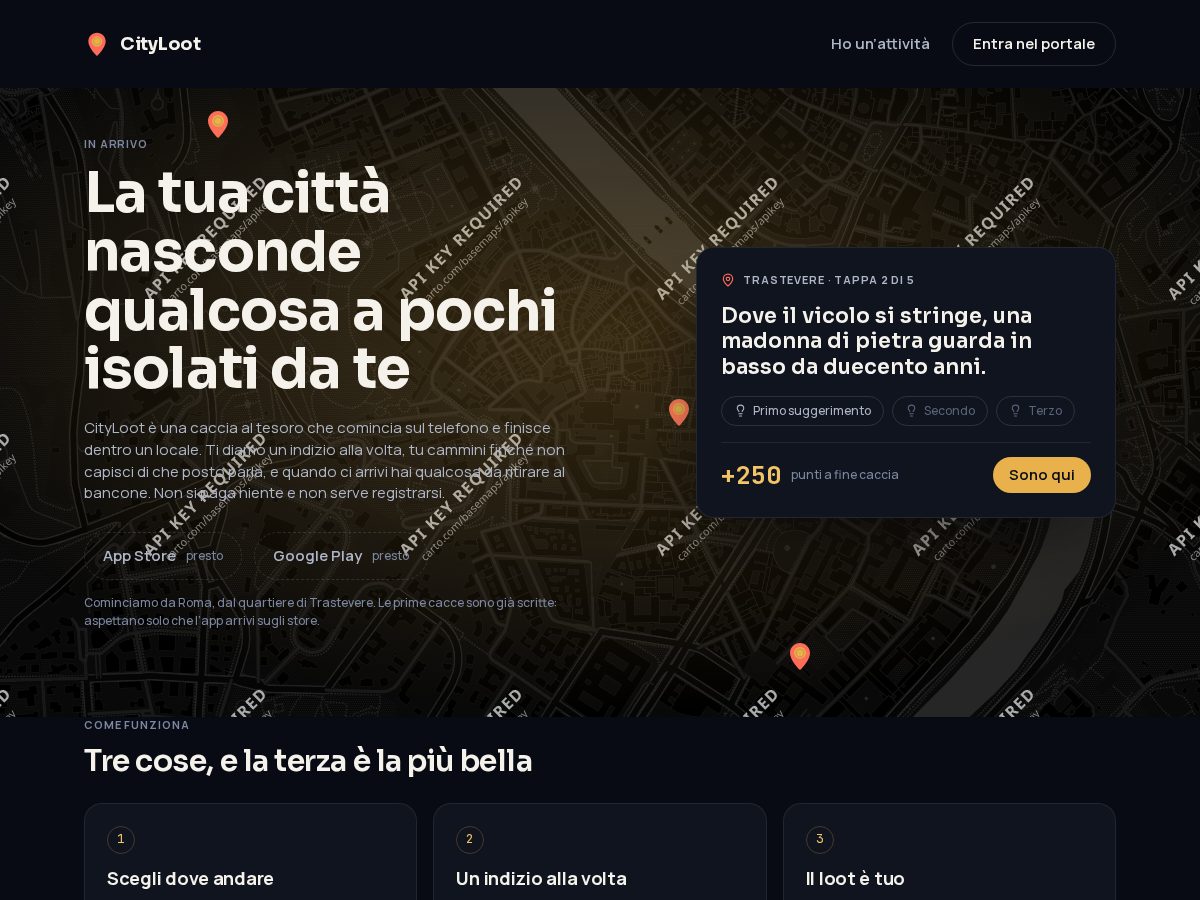 Landing-page snapshot of cityloot.app