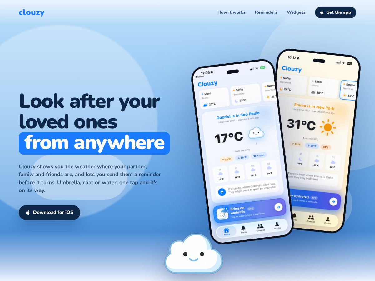 Landing-page snapshot of clouzy.app
