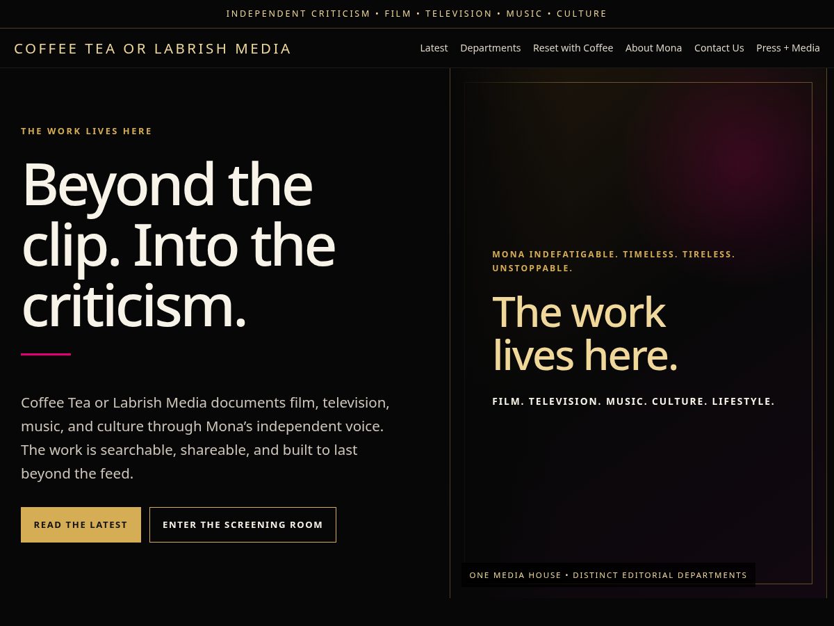 Landing-page snapshot of coffeeteaorlabrishmedia.com