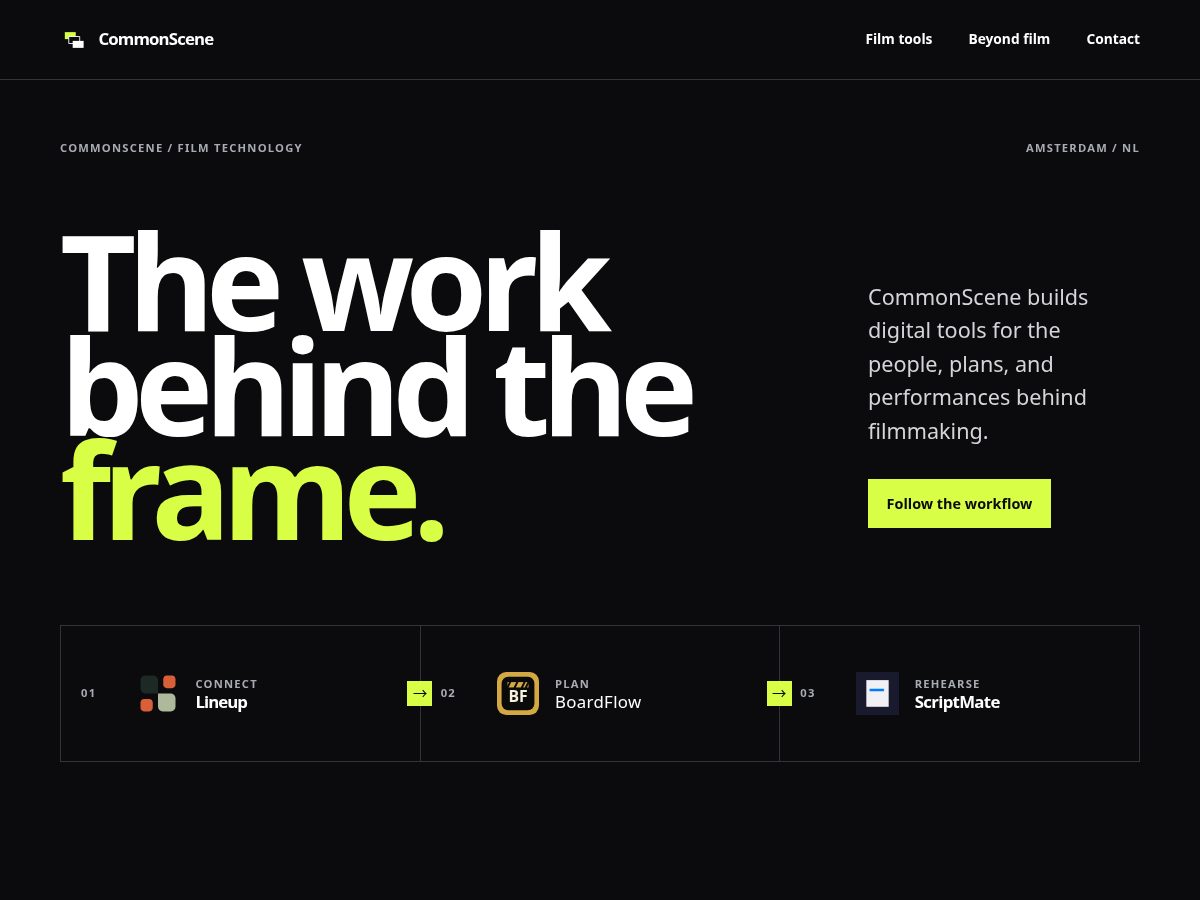 Landing-page snapshot of commonscene.org