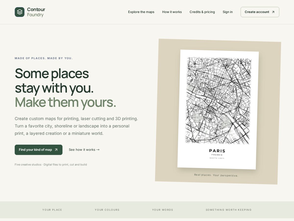 Landing-page snapshot of contourfoundry.com