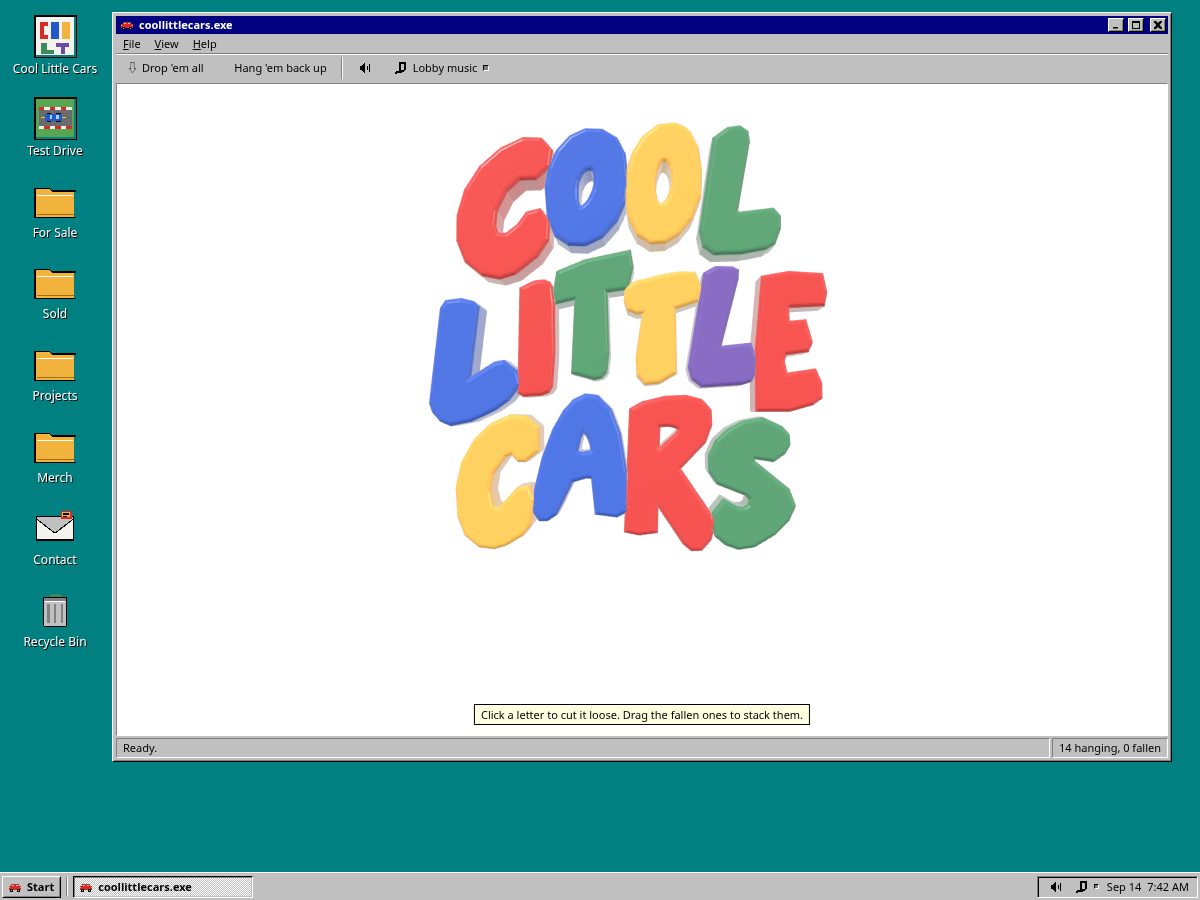 Landing-page snapshot of coollittlecars.com