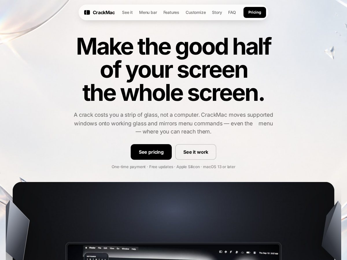 Landing-page snapshot of crackmac.lol