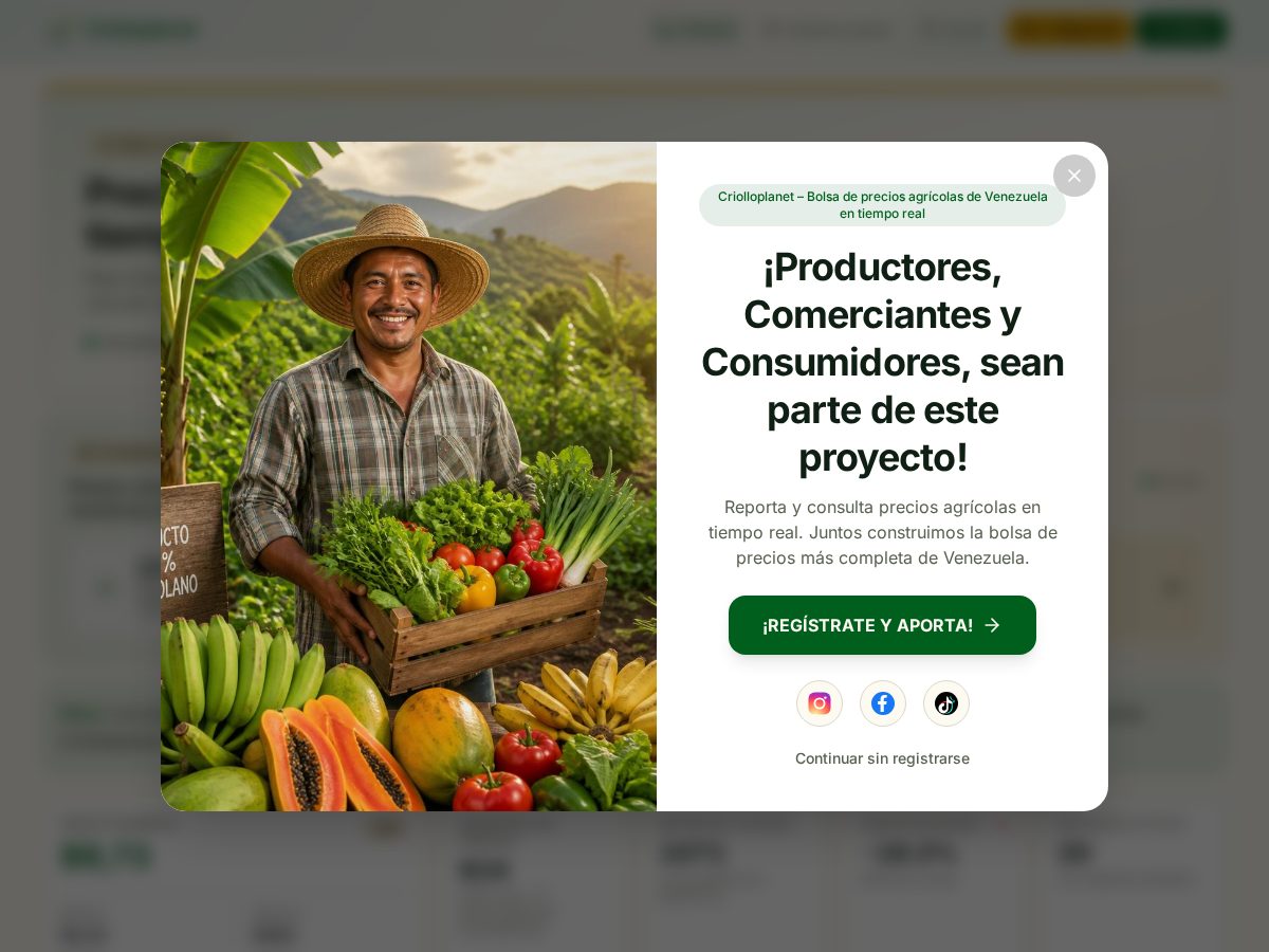 Landing-page snapshot of criolloplanet.com