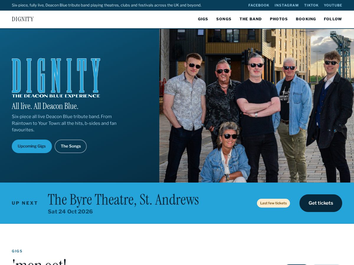 Landing-page snapshot of dignitythedeaconblueexperience.com