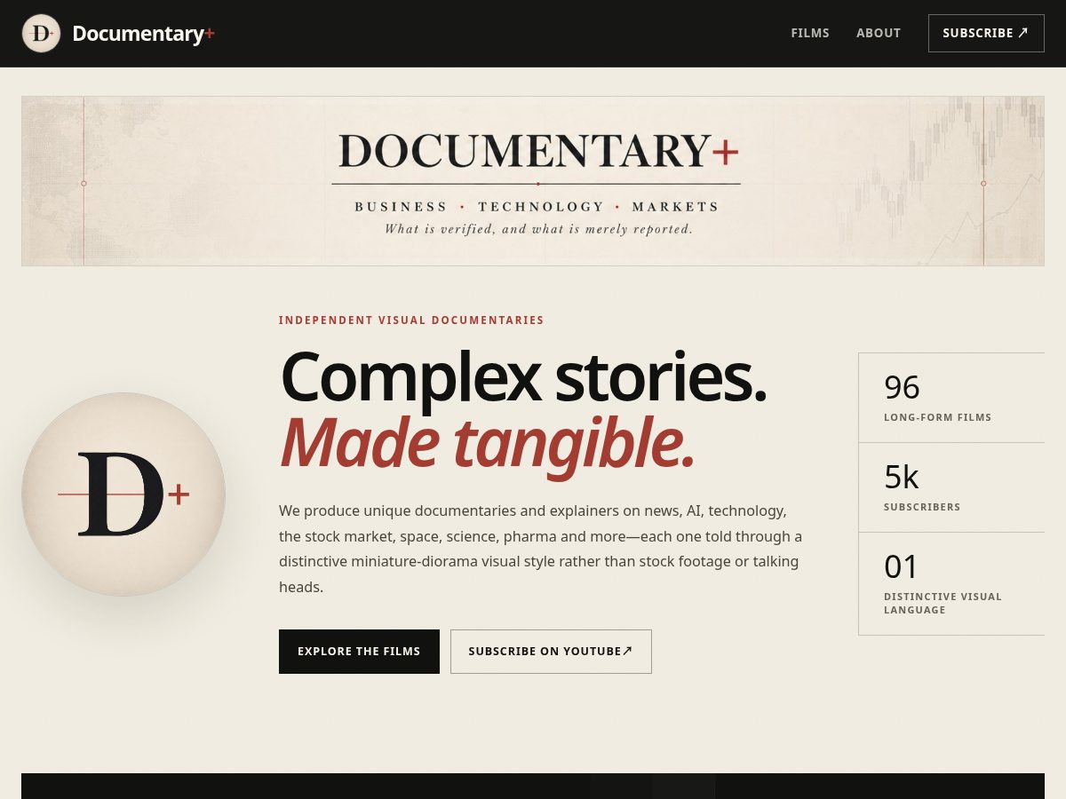 Landing-page snapshot of documentaryplusvideos.com