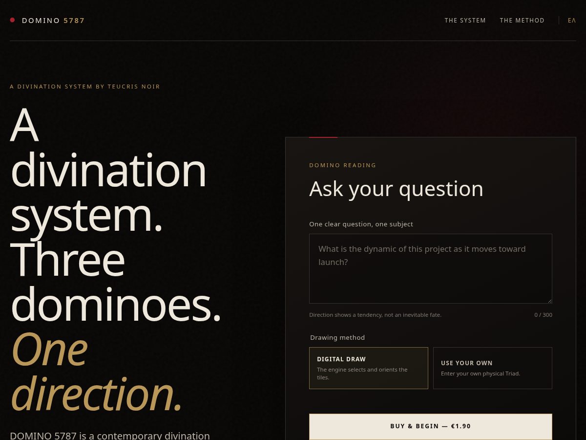 Landing-page snapshot of domino5787.com